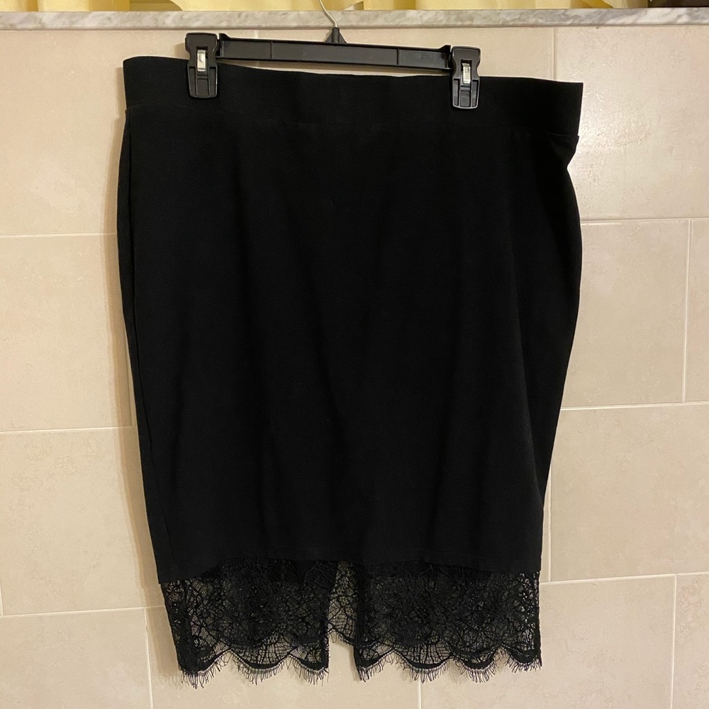 Torrid Lace Hem Ponte Pencil Skirt